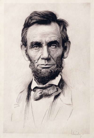 Retrato de Lincoln (grabado) de Otto Henry Schneider