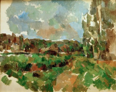 Paisaje al borde de un río de Paul Cézanne