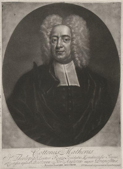 Cotton Mather, pub. 1728 (grabado) de Peter (after) Pelham