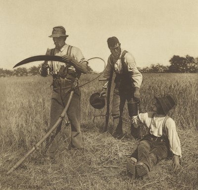 En la cosecha de cebada, Suffolk, 1888 de Peter Henry Emerson