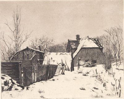 Paisaje de invierno con casa de Peter Vilhelm Ilsted