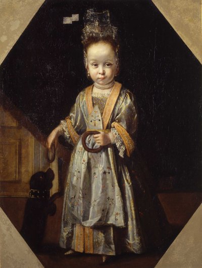 Retrato de niña con cachorro de Pierfrancesco Cittadini