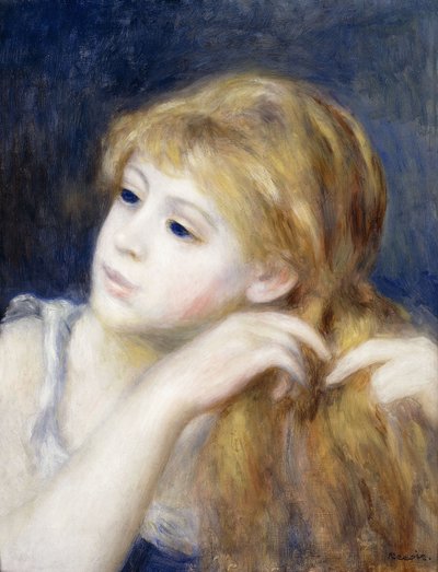 Cabeza de una Joven, 1890 de Pierre Auguste Renoir