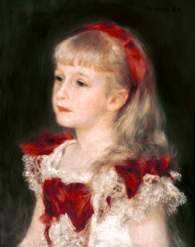 Señorita Grimprel con cinta roja de Pierre Auguste Renoir