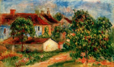 Casas de pueblo, techos rojos de Pierre Auguste Renoir