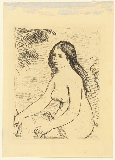 Mujer desnuda sentada de Pierre Auguste Renoir