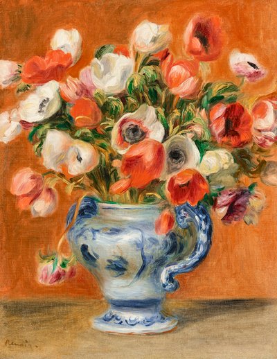 Jarrón de anémonas, 1890 de Pierre Auguste Renoir