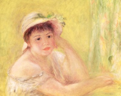 Mujer con Sombrero de Paja, 1879 de Pierre Auguste Renoir