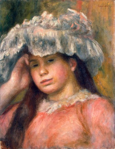 Joven con Sombrero, 1892-1894 de Pierre Auguste Renoir