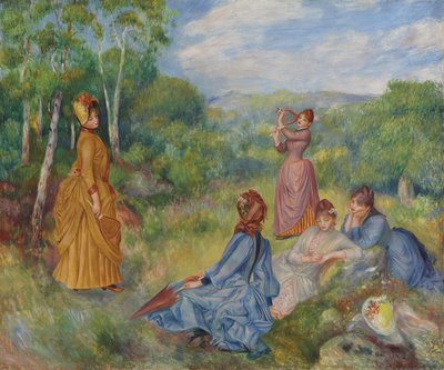 Jóvenes jugando al bádminton, ca. 1887 de Pierre Auguste Renoir