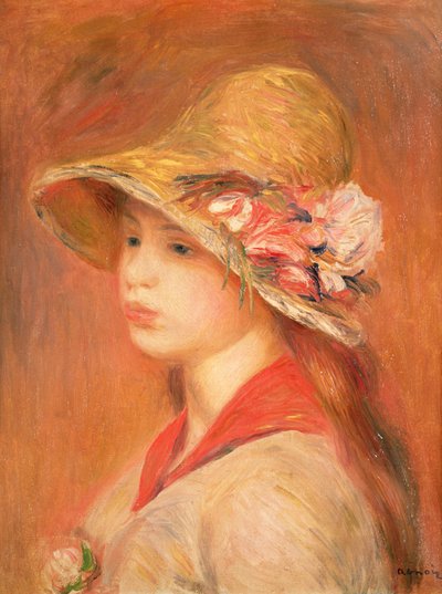 Joven con sombrero de Pierre Auguste Renoir