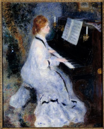 Una joven al piano de Pierre Auguste Renoir