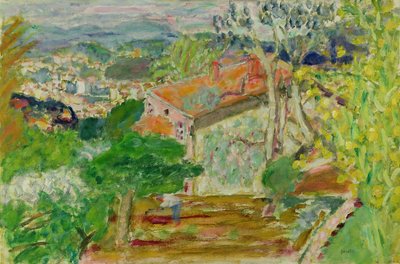 Paisaje con una casa roja de Pierre Bonnard