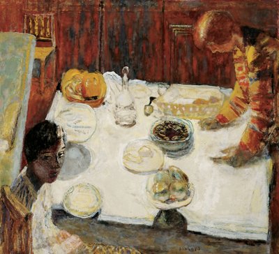 Comedor con mantel blanco, 1925 de Pierre Bonnard