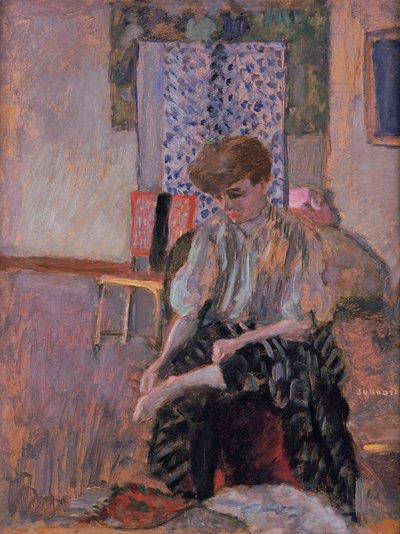 Mujer poniéndose las medias de Pierre Bonnard