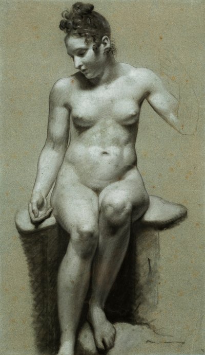 Una mujer desnuda sentada de Pierre Paul Prudhon