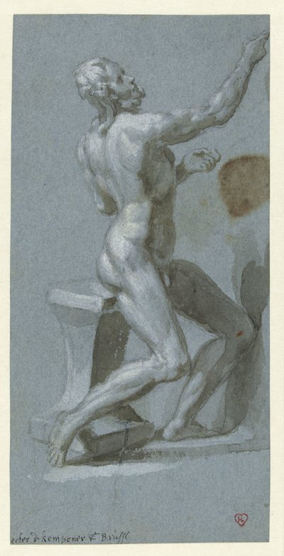 Hombre desnudo sentado, mirando a la derecha de Pieter de Kempener