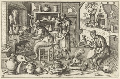 Alquimista Apenspel (título de la serie) de Pieter van der Borcht (I)