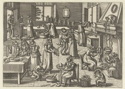 estudio de cuello Apenspel (título de la serie) de Pieter van der Borcht (I)