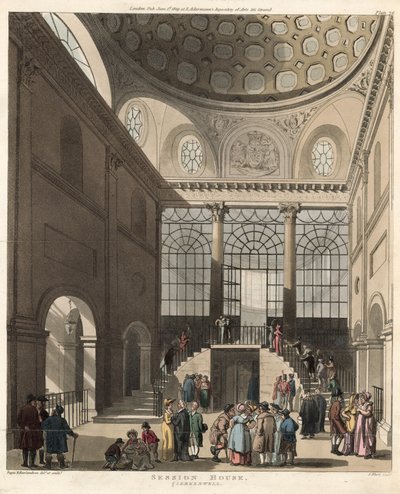 Session House, Clerkenwell, Londres de Pugin and Rowlandson