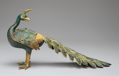 Censario en forma de pavo real de cloisonné de Qing Dynasty   Qianlong Period Chinese