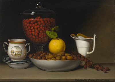 Naturaleza muerta - Fresas, nueces, c.1822 de Raphaelle Peale