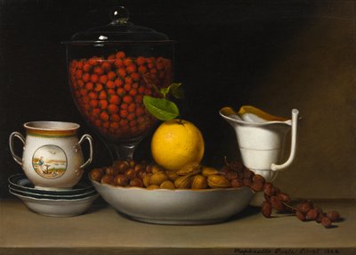 Naturaleza muerta - Fresas, nueces, etc., 1822 de Raphaelle Peale