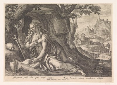 Maria Magdalena in de wildernis de Raphaël Sadeler (I)