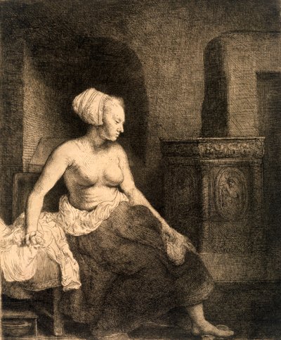 Desnudo femenino sentado, 1658 de Rembrandt van Rijn