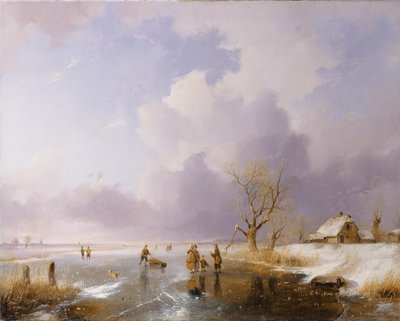 Paisaje con canal congelado, 1842 de Remigius Adrianus Haanen