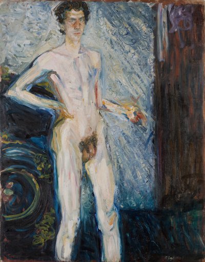 Autorretrato desnudo con paleta, 1908 de Richard Gerstl