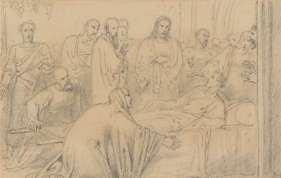 Cristo resucita al hijo de la viuda (Lucas 7:13-16) de Richard Westall