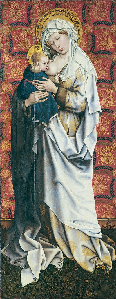 Los Paneles de Flémalle: Virgen amamantando al Niño de Robert Campin