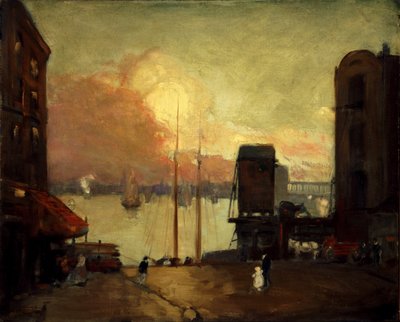 Nubes cúmulos, East River, 1901-1902 de Robert Henri