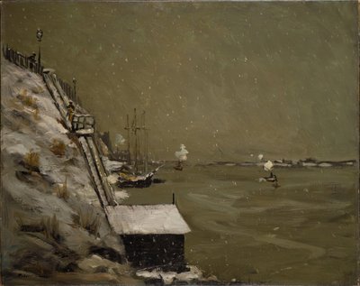 Malecón del East River, Invierno, 1900 de Robert Henri