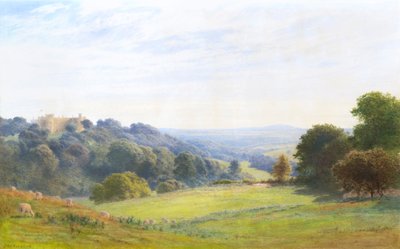 Castillo de Chirk, Clwyd (acuarela) de Roberto Angelo Kittermaster Marshall