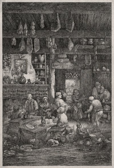 Interior moldavo, 1856 de Rodolphe Bresdin