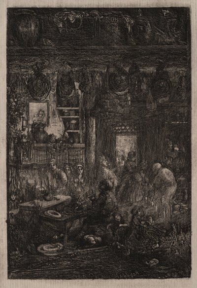 Interior moldavo, 1865 de Rodolphe Bresdin