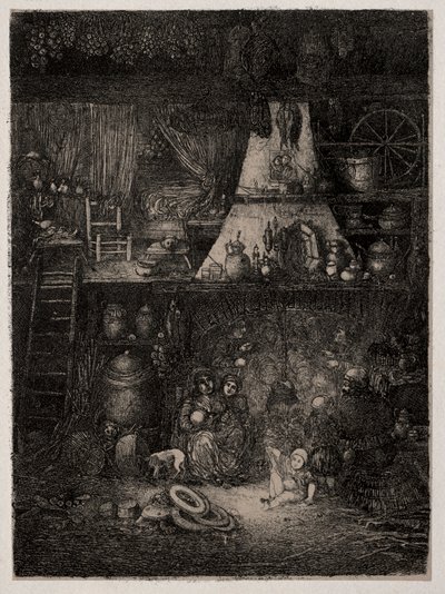 Interior campesino en la Alta Garona, 1858 de Rodolphe Bresdin