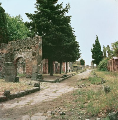 El camino de las tumbas y la puerta de Herculano de Roman