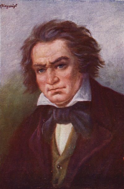 Beethoven (litografía en color) de Rudolf Klingsbogl