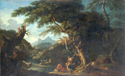 Mercurio y el leñador, 1635-1673 de Salvator Rosa