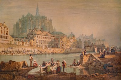 Ciudad Catedral en un Río, c1825 de Samuel Prout