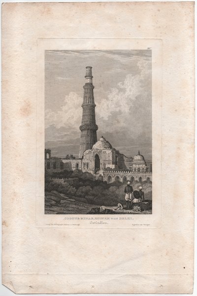 Cootub Minar, Ruinas de Delhi de Samuel Prout