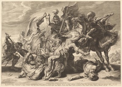 Caza de leones de Schelte Adams Bolswert after Sir Peter Paul Rubens