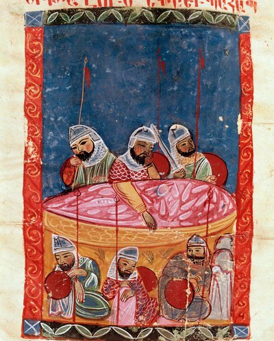 Guardias en la tumba de Cristo (Miniatura de School Armenian