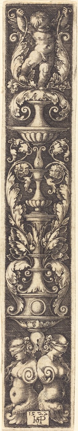 Ornamento con dos mujeres con los ojos vendados de Sebald Beham