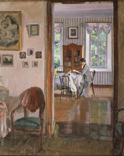 En una casa, 1910 de Sergei Arsenevich Vinogradov