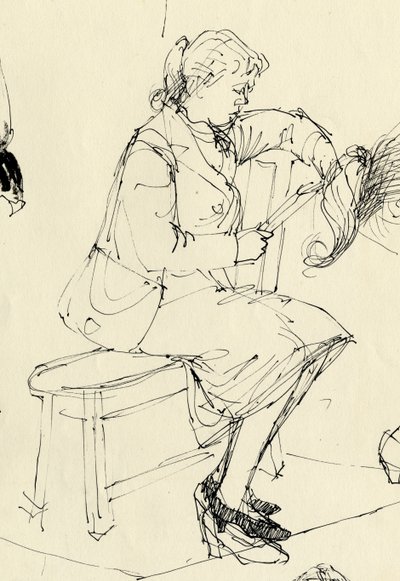 Mujer sentada leyendo, 1953 de Shirley Markham