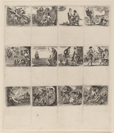 Cartas de juego mitológicas, 1644 de Stefano della Bella